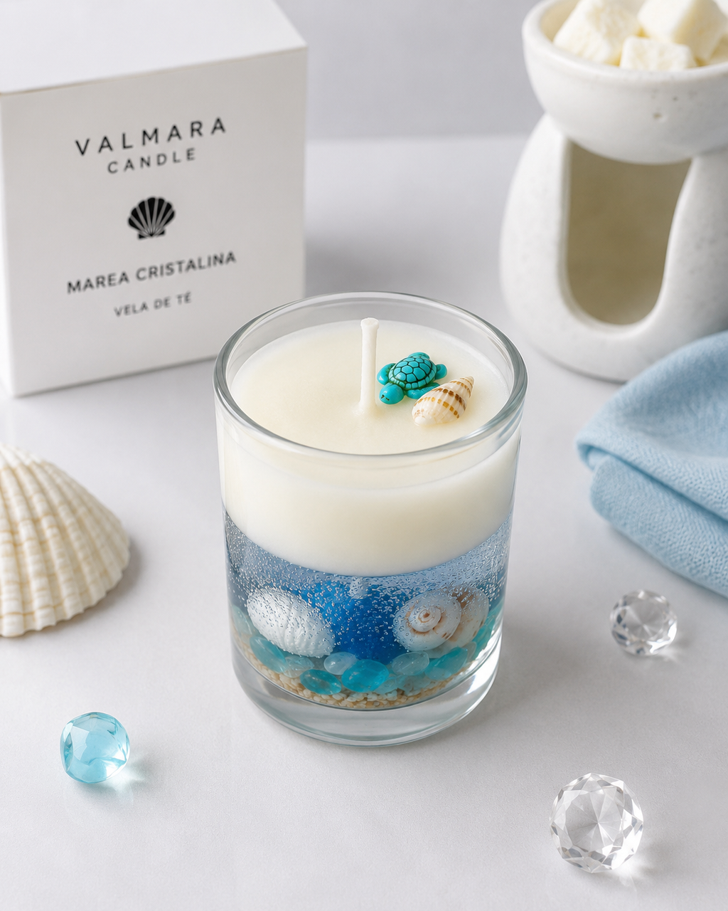 MAREA CRISTALINA VELA DE TÉ | Modelo 2