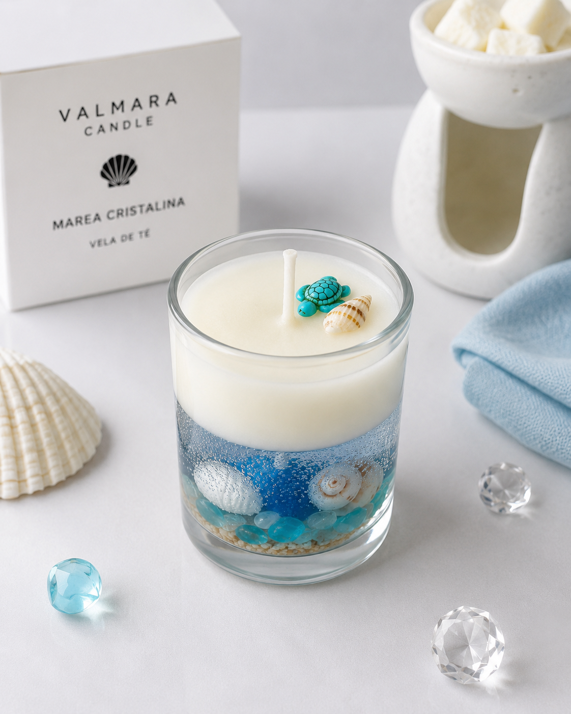 MAREA CRISTALINA VELA DE TÉ | Modelo 2
