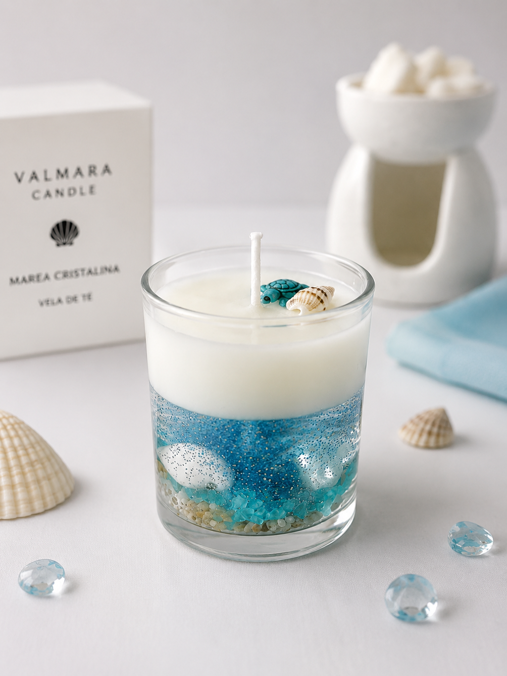 MAREA CRISTALINA VELA DE TÉ | Modelo 2